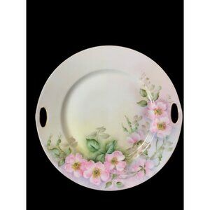 Victoria Austria Double Handled Plate Wild Rose 10 Inch